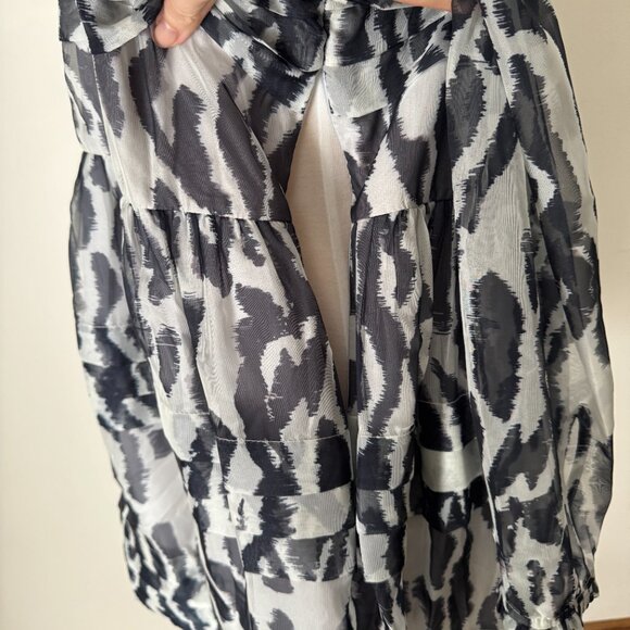 NWT Maeve Long-Sleeve Peter Pan Collared Sheer Mini Ruffled Dress - Picture 5 of 16